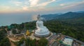 Stunning panoramic view Phuket white big Buddha landmark of Phuket