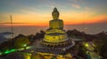 Stunning panoramic view Phuket white big Buddha landmark of Phuket island