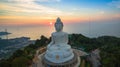 Stunning panoramic view Phuket white big Buddha landmark of Phuket