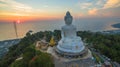 Stunning panoramic view Phuket white big Buddha landmark of Phuket