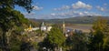 Stunning Panoramic View of Portmeirion in North Wales, UK Royalty Free Stock Photo