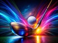 A Stunning Panoramic View of a Powerful Golf Swing Capturing the Dynamic Arc and Precision of the Movement Royalty Free Stock Photo