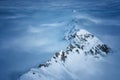 Stunning Panoramic view Snow moutain of the Swiss Skyline from Piz Gloria Schilthorn, Switzerland Royalty Free Stock Photo