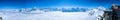 Stunning Panoramic view Snow moutain of the Swiss Skyline from Schilthorn, Switzerland Royalty Free Stock Photo