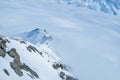 Stunning Panoramic view Snow moutain of the Swiss Skyline from Schilthorn, Switzerland