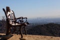 Stunning panoramic view of West Los Angeles from Kenter Trail Hike in Brentwood. Overlooking Santa Monica, Beverly Hills Royalty Free Stock Photo