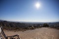 Stunning panoramic view of West Los Angeles from Kenter Trail Hike in Brentwood. Overlooking Santa Monica, Beverly Hills