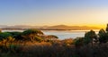 Stunning panoramic views of the fantastic evening light in Santander Bay. View from the Magdalena Peninsula to the Cantabrian