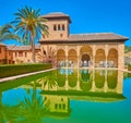 The stunning Partal palace in Alhambra, Granada, Spain Royalty Free Stock Photo