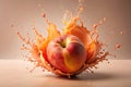 Stunning Peach Paint Splash Abstract Background A Vibrant Creative Texture for Design Projects Websites and More Royalty Free Stock Photo