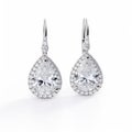 Stunning Pear Earrings With Diamond Halo - Robert Antoine Pinchon Style