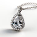 Stunning Pear Shaped Diamond Necklace In Daz3d Style Royalty Free Stock Photo