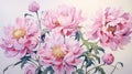 Stunning Peony Art: Delicate Precision In The Style Of Charles Rennie Mackintosh