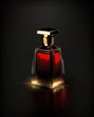 Opulent Fragrance: A Luxurious Perfume Bottle Crafted with Golden and Colorful Details by Generative AI