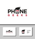 Stunning phone geeks logo Royalty Free Stock Photo
