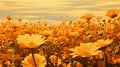 Golden Flower Field Wallpaper Png - Otherworldly Paintings With Realistic Colors