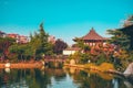 Tranquil Oasis: Traditional Japanese House in Konya's Japanese Park Royalty Free Stock Photo
