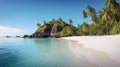Enigmatic Tropics: Vray Tracing Of A White Sandy Beach Island With Blue Ocean - Ar 9151