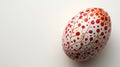 Beautiful Hand-Painted Easter Egg in Red - White Background Template with Room for Text