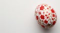 Red Hand-Painted Easter Egg on White Background - Elegant Template with Ample Copy Space