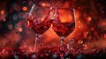 Romantic Heart-Shaped Toast of Red Wine Splashing Royalty Free Stock Photo