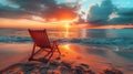 Colorful Sunset on Tranquil Beach: Ultimate Relaxation Getaway