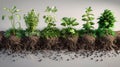 Life Cycle of a Plant: A Cutaway Sequence Revealing Growth and Renewal Royalty Free Stock Photo