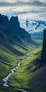 Saturated Color Fields Capturing Snow-covered Peaks In The Majestic Mountains