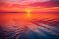 Spectacular Ocean Sunset with Warm Hues and Reflections