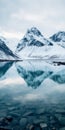 Icelandic Mountain Lake: A Serene Reflection Of Snow And Nature