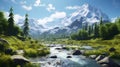 Stunning Hyper-realistic 3d Mountain Scenery With Unreal Engine Graphics