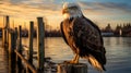 Stunning Photo: Majestic Bald Eagle Perched On Old Pier