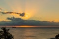 Golden hour sunrise over the Atlantic Ocean in Fort Lauderdale Florida US Royalty Free Stock Photo