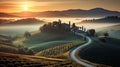 Tuscany Sunrise: A Captivating Long Exposure Of Italy\'s Countryside