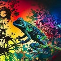 Stunning photo of a tropical treefrog vibrant larg. Generative AI