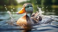 Photo Realistic Rendering Of A Beautiful Duck On Water