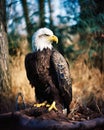 Majestic Portrait of a Bald Eagle, National Symbol of the USA