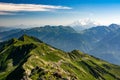 Panoramic View of Grand Arc from the Maurienne Valley in Summer Royalty Free Stock Photo