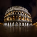 Nighttime Majesty of the Colosseum in Rome, Italy Royalty Free Stock Photo