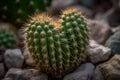 Heart-Shaped Succulent and Cacti in Natural Light Royalty Free Stock Photo