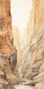 Watercolor Illustration Of Grand Canyon With Subtle Earth Tone Colors Royalty Free Stock Photo