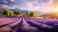 Romantic Lavender Fields In Provence: A Stunning 8k 3d Landscape