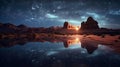 Dreamy Desert Landscape With Starry Reflections In 8k Resolution