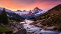 Majestic Mountain Peaks at Dusk