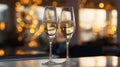 Elegant Champagne Toast on Polished Marble Tabletop Royalty Free Stock Photo