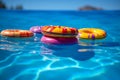 Vibrant Pool Floaties on a Sunny Day