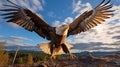 Majestic Eagle Soaring Through Clear Blue Sky