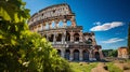 Majestic Colosseum in Rome: Ancient Grandeur in Clear Skies