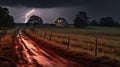 Stormy Night: A Dramatic Landscape Under Threatening Skies Royalty Free Stock Photo