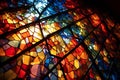 Vibrant Abstract Stained Glass Artwork, Sunlit & Colorful